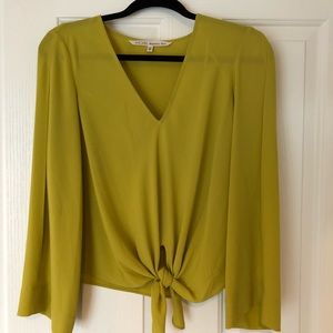 Chartreuse Rachel Roy top with tie
